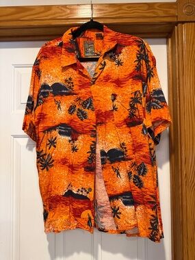Pineapple Connections Orange Tropical Hawaiian Shirt